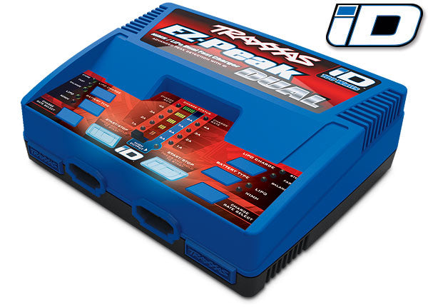 Charger, EZ-Peak Dual 100W NiMH/LiPo dual charger with iD Auto Battery Identification