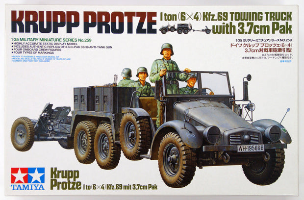 Tamiya 35259 German Krupp Protze Towing Truck with 37mm Pak 1/35 Scale Kit