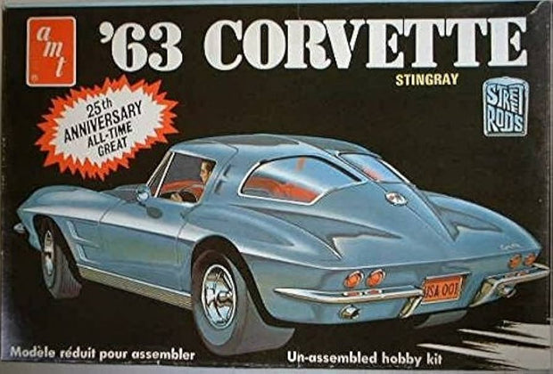 AMT 1963 Corvette Stingray 1/25th scale model kit