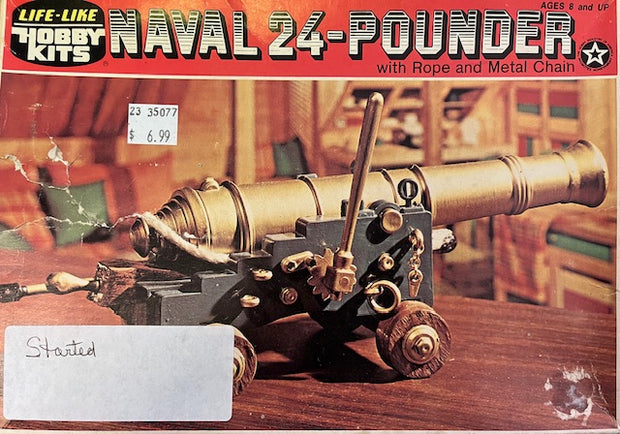 Naval 24- Pounder w/ Rope and Metal Chain