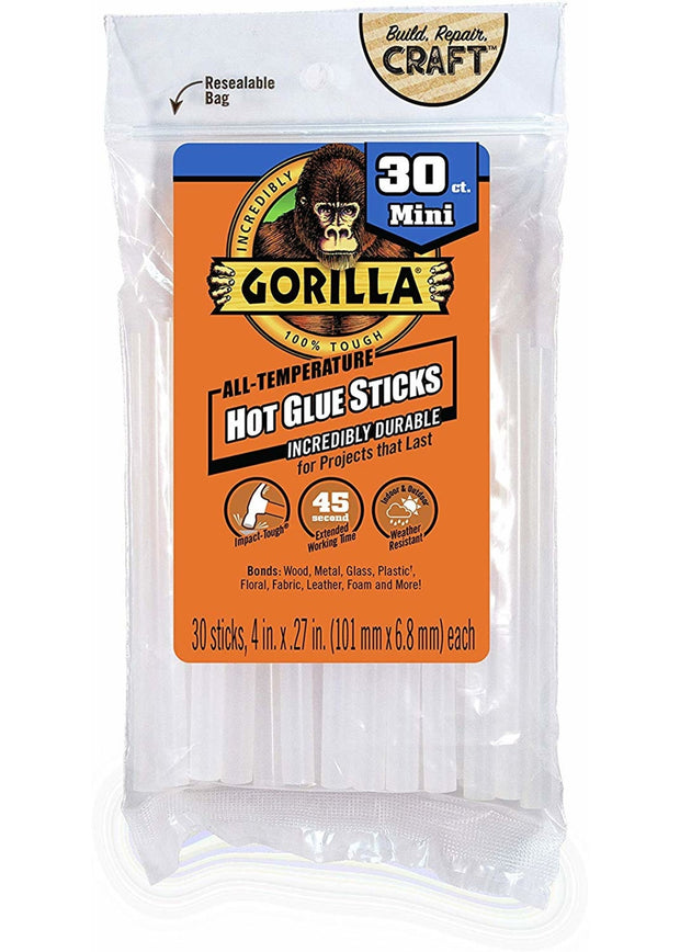 Gorilla All-Temperature Hot Glue Sticks (30 ct. Mini)
