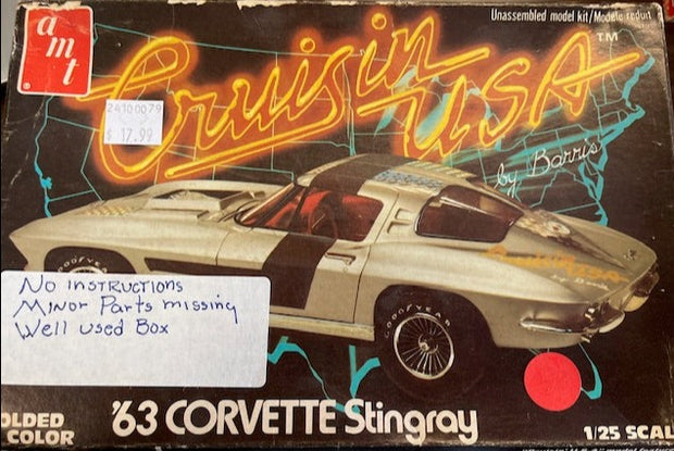 ‘63 Corvette Stingray (Cruisin USA)- 1/25 scale