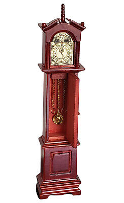 DollHourse Miniature Grandfather Clock, Mahogany