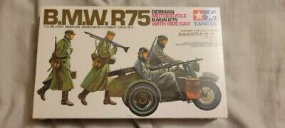 Tamiya WW2 German BMW R75 Motorcycle With Side Car Model Kit- 1/35 scale