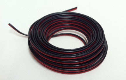 RED-BLACK 2-Conductor 22 Gauge Stranded Copper Wire 16'/Roll