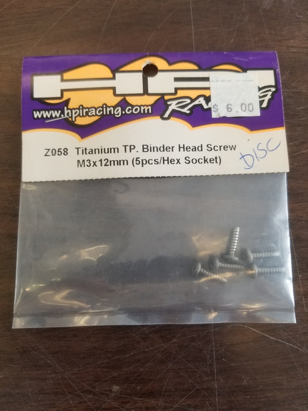 Titanium tp. Binder Head Screw M3x12mm (5pcs)