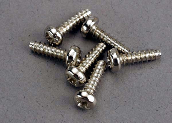 Screws, 3x10mm roundhead self-tapping (6)