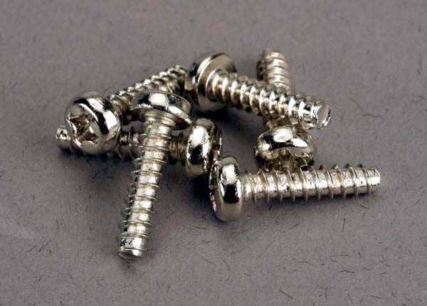 Screws, 3x12mm roundhead self-tapping (6)