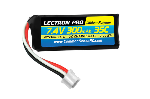 Lectron Pro 7.4V 300mAh 35C Lipo Battery with UMX Connector for the UMX Timber, Beast, Carbon Cub, Blade 130X & mCP X BL