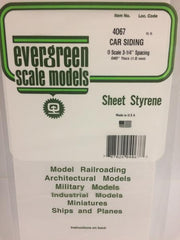 Styrene Sheet Car Siding O Scale .040  1.0mm