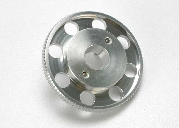 Flywheel, (larger, knurled for use with starter boxes) (TRX 2.5 and TRX 2.5R) (silver-anodized)