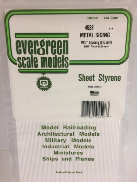 Styrene Sheet Metal Siding .080 Spacing