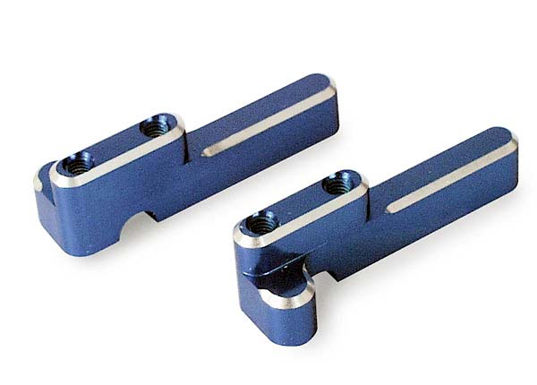 Servo mounts, steering/ shift (machined aluminum) (blue) (F&R)/ machine screws (8)