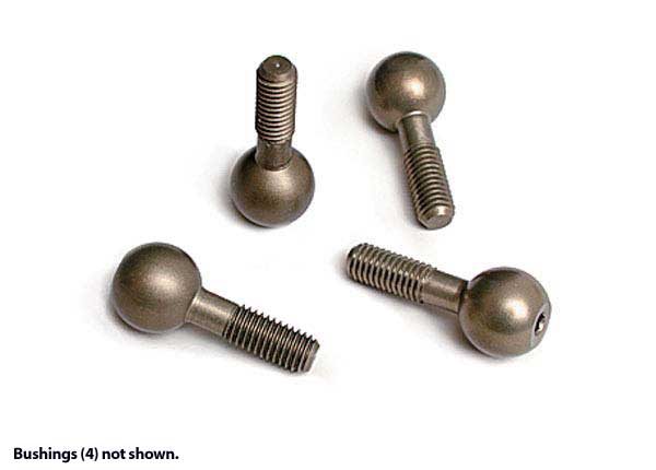 Pivot balls, hard-anodized 7075-T6 aluminum (4)/ pivot ball cap bushings (4)