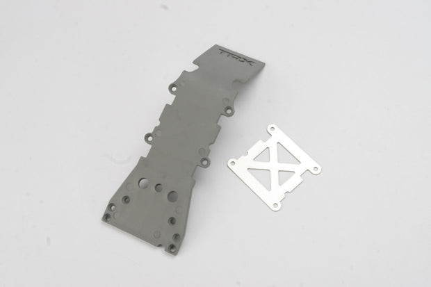Skidplate, front plastic (grey)/ stainless steel plate