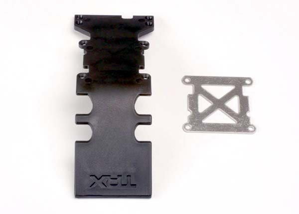 Skidplate, rear plastic (black)/ stainless steel plate