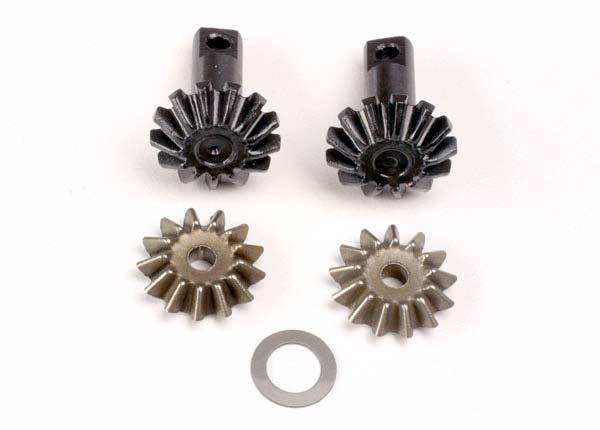 Diff gear set: 13-T output gear shafts (2)/ 13-T spider gears (2)/ spider shaft (1)/ 6x10x0.5mm PTFE-coated washer (1)