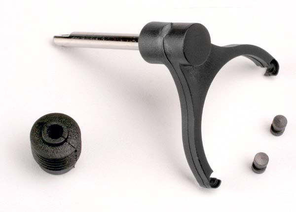 Shift fork-shaft/ shift fork pads (2)/ rubber shift shaft seal