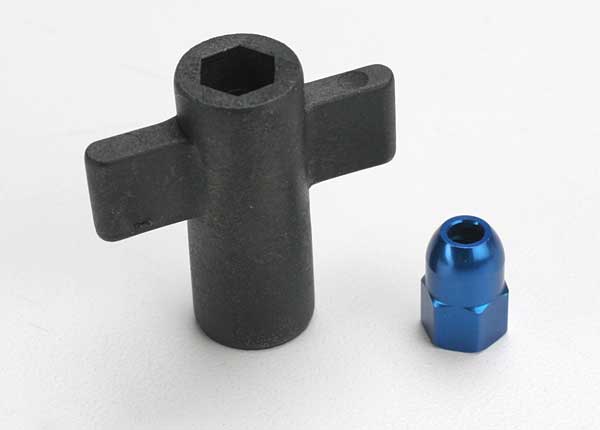 Antenna Crimp Nut Aluminum Blue