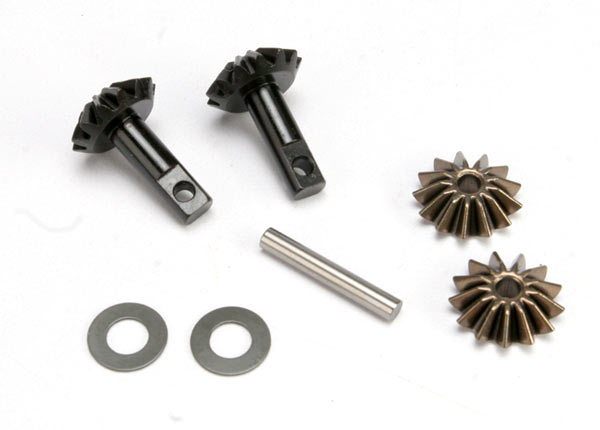 Gear set, differential (output gears (2)/ spider gears (2)/ spider gear shaft)