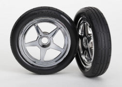 Tires & wheels, assembled, glued (5-spoke chrome wheels, tires, foam inserts) (front) (2)