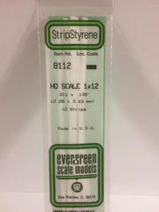 Styrene Strip HO Scale 1x12.