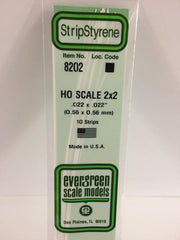 Styrene Strip HO Scale 2x2.
