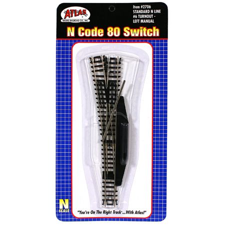 Code80 N Scale Manual Left Switch