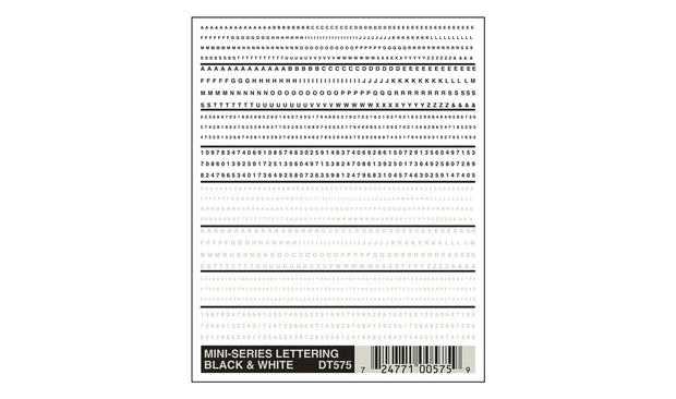 Mini-Series Lettering Black and White Decals