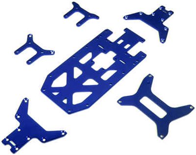 Chassis Plate Set, Blue (6): MLST