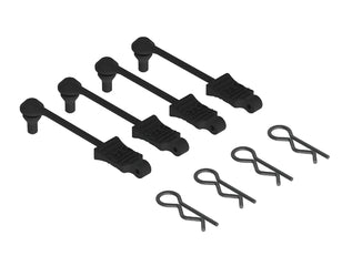 Body Clip Retainers 1/10 Scale (Black, 4pcs)