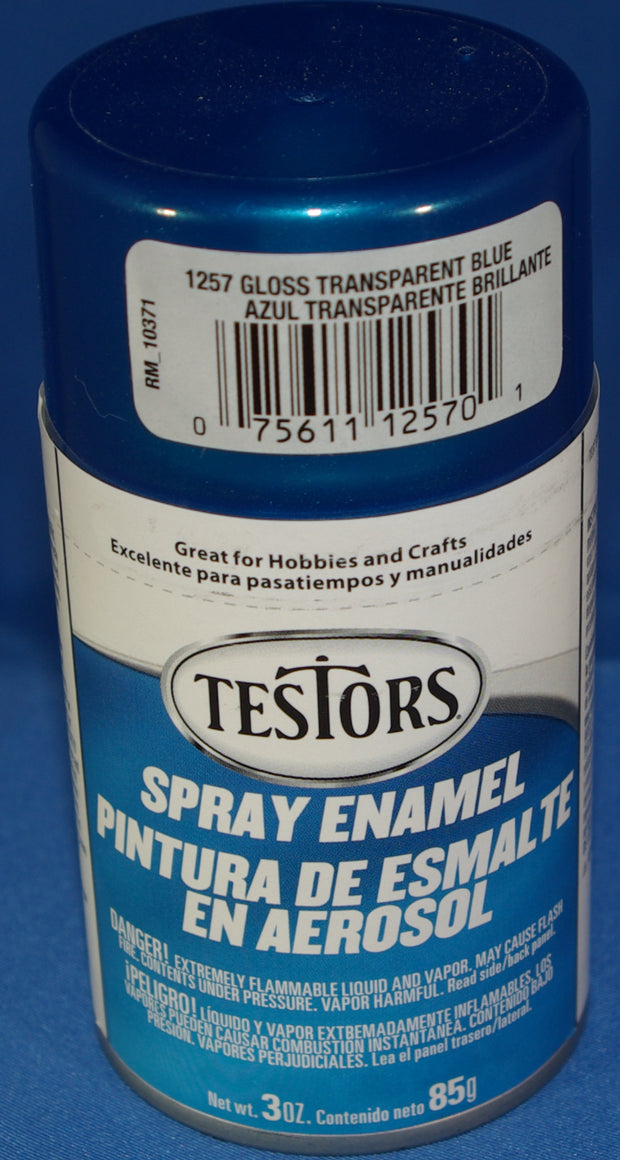 Testors 3oz Spray Enamel Gloss Trans Blue