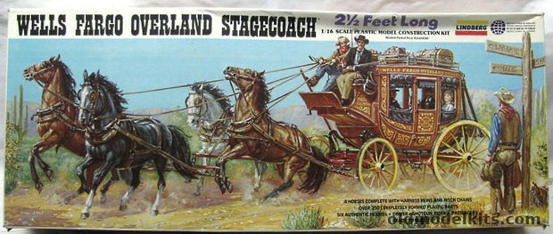 1/16 Wells Fargo Overland Concord Stagecoach with Figures and Horses