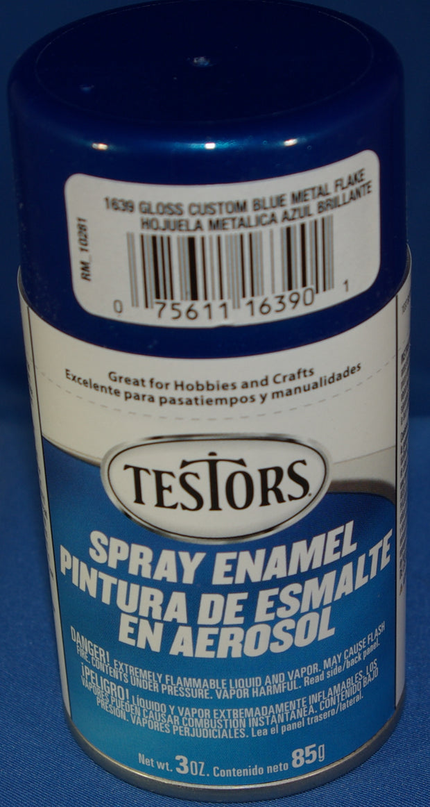 Testors 3oz Spray Enamel Gloss Blue Metal Flake