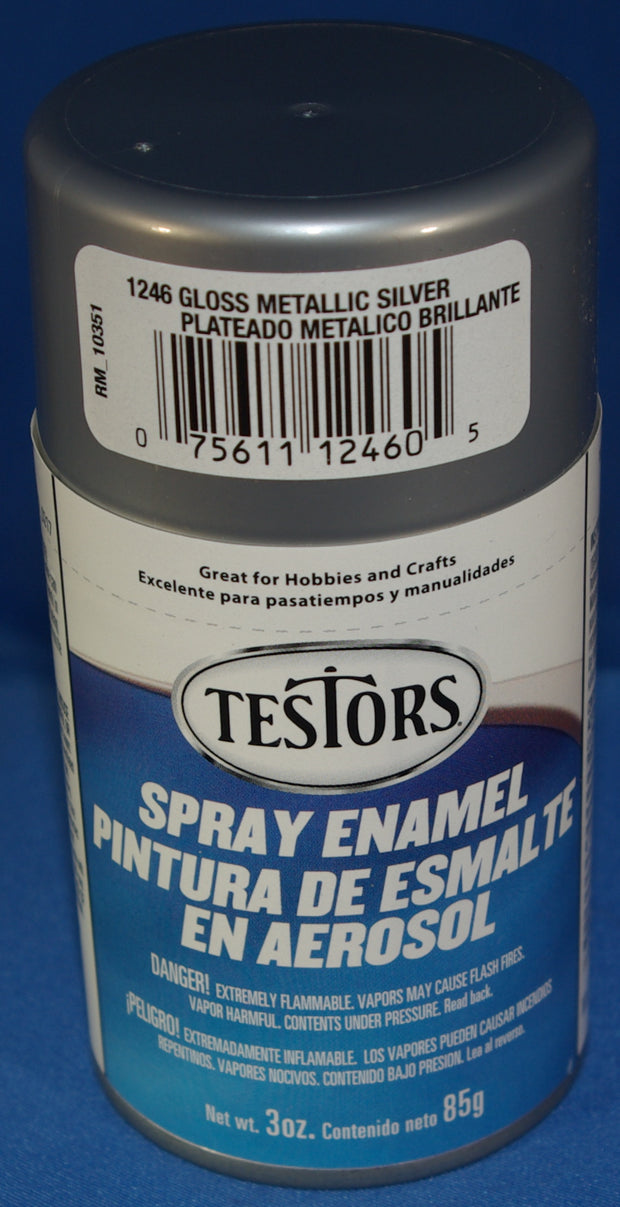 Testors 3oz Spray Enamel Gloss Metallic Silver