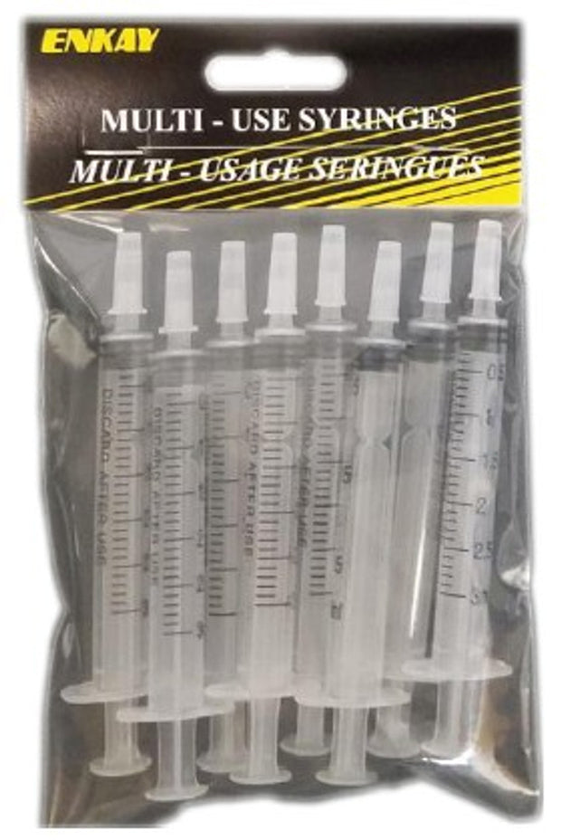 3ml Multi-Use Straight Tip Syringes (8)