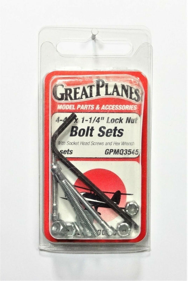 Great Plane  4-40X 1 1/4" Lock Nut  Bolt Set
