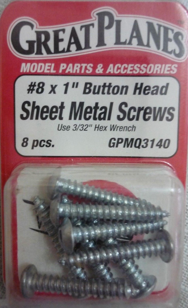 8x1 button head sheet metal screws