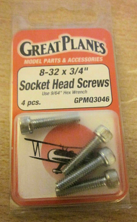 8-32x3/4" socket head screws