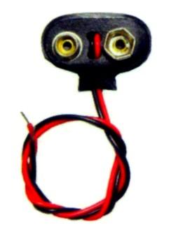 Battery Clip for 9-Volt Battery (wired)(2/cd)