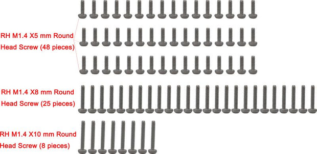 M1.4 Stainless Steel Full Screw Set -Scx 24