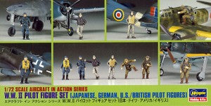 1/72 scale aircraft in action series W.W.II PILOT FIGURE SET (JAPANESE, GERMAN, U.S., BRITISH PILOT FIGURES)
